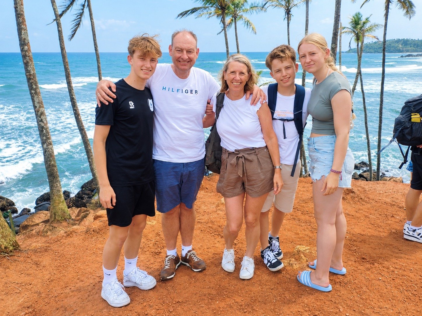 Family taking in coastal ocean views at Mirissa